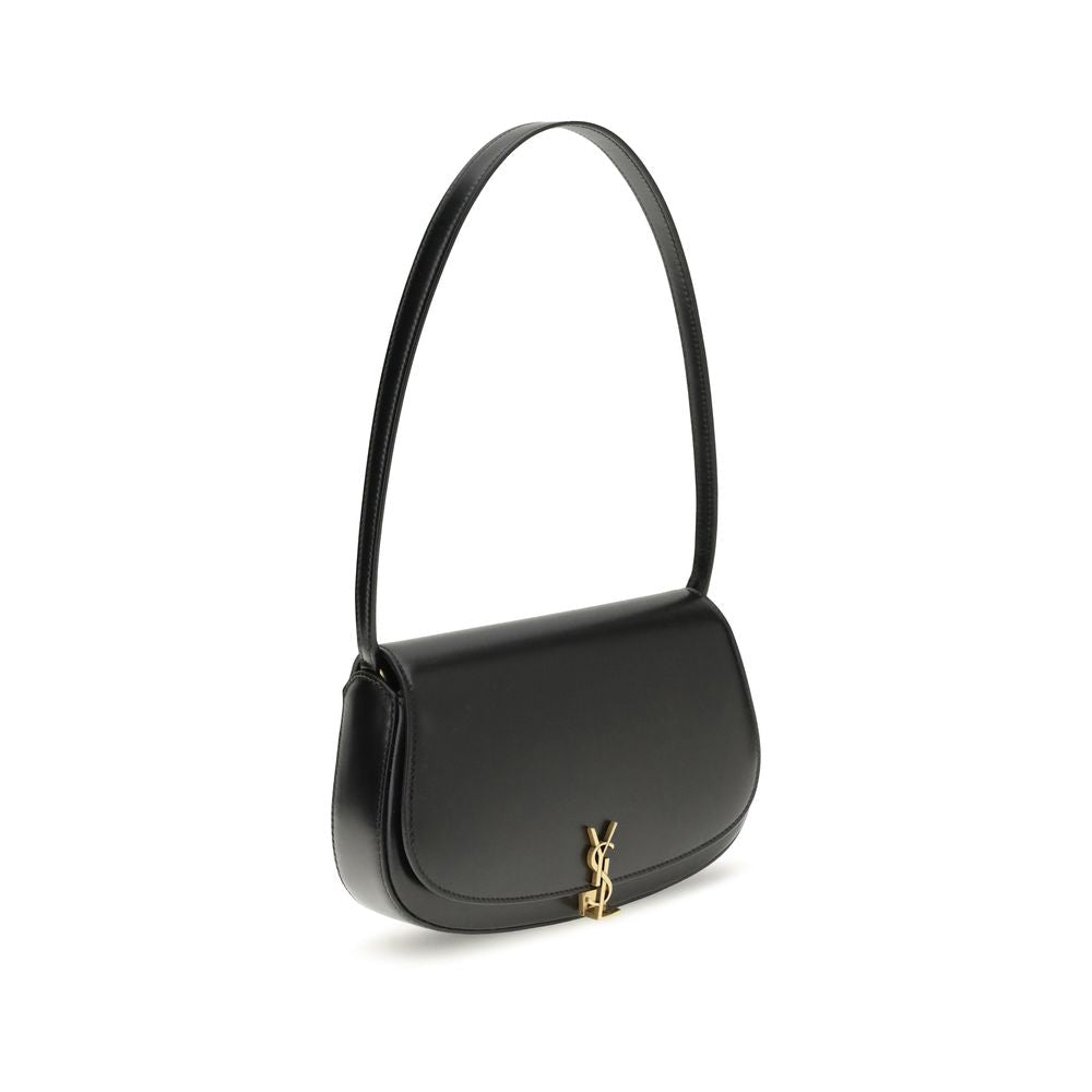 Black Calf Leather Bos Taurus Shoulder Bag - TIZZIL