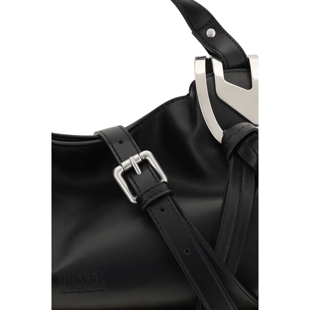 Black Calf Leather Bos Taurus Shoulder Bag - TIZZIL