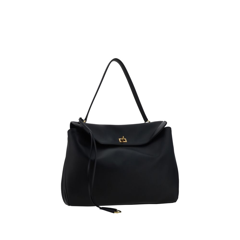 Black Calf Leather Bos Taurus Shoulder Bag - TIZZIL