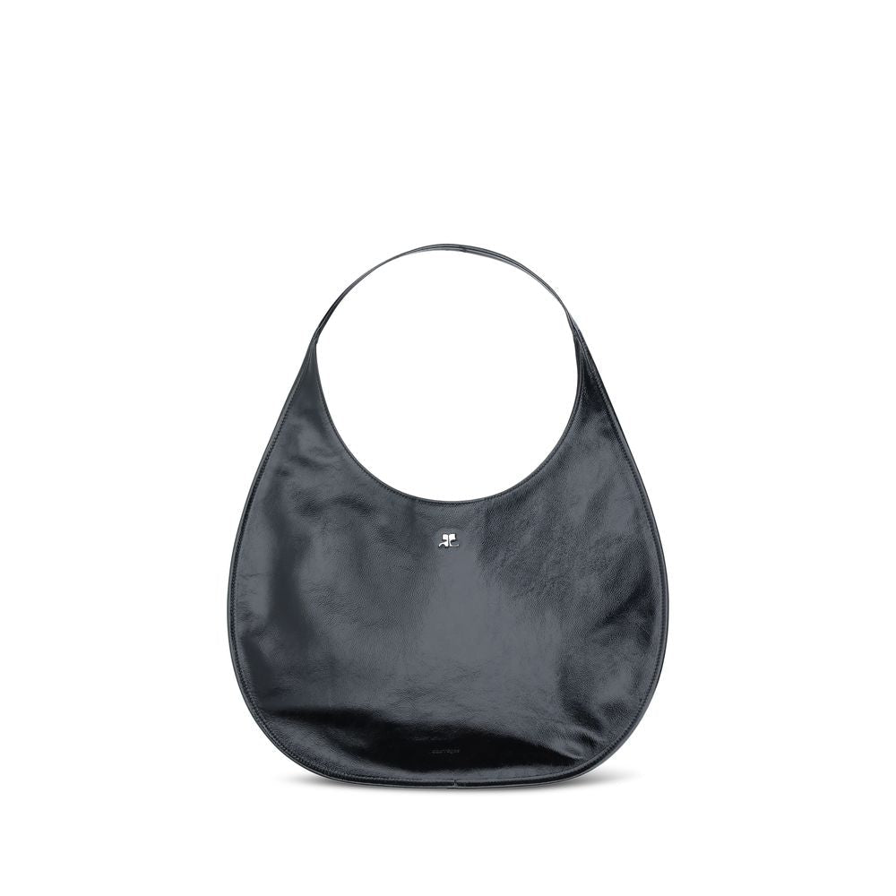Black Calf Leather Bos Taurus Shoulder Bag - TIZZIL