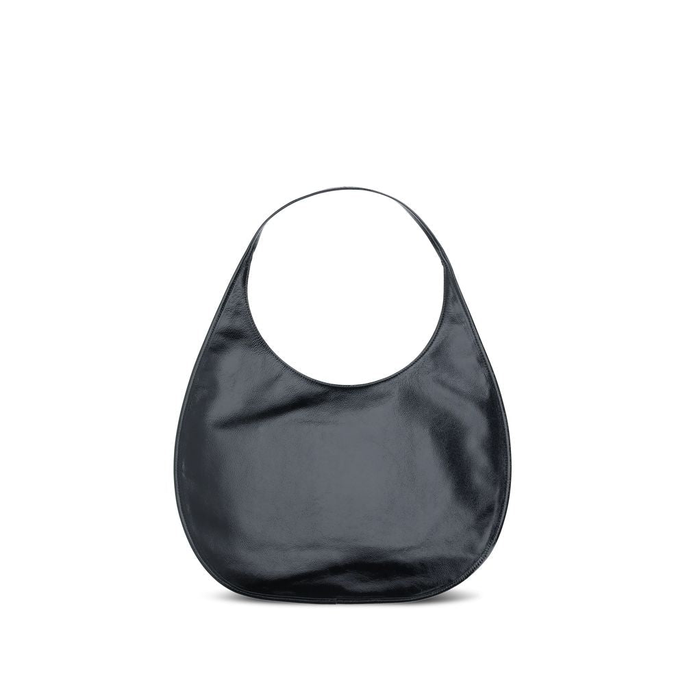 Black Calf Leather Bos Taurus Shoulder Bag - TIZZIL