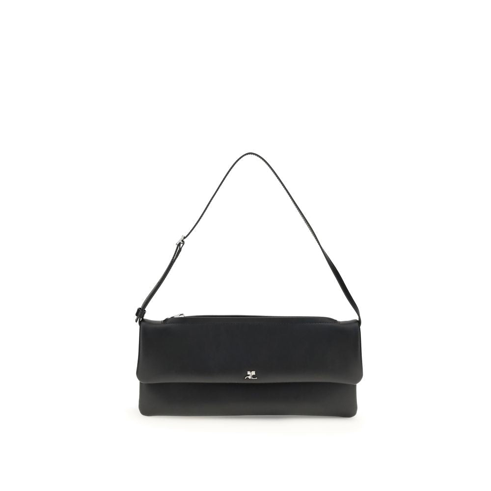 Black Calf Leather Bos Taurus Shoulder Bag - TIZZIL