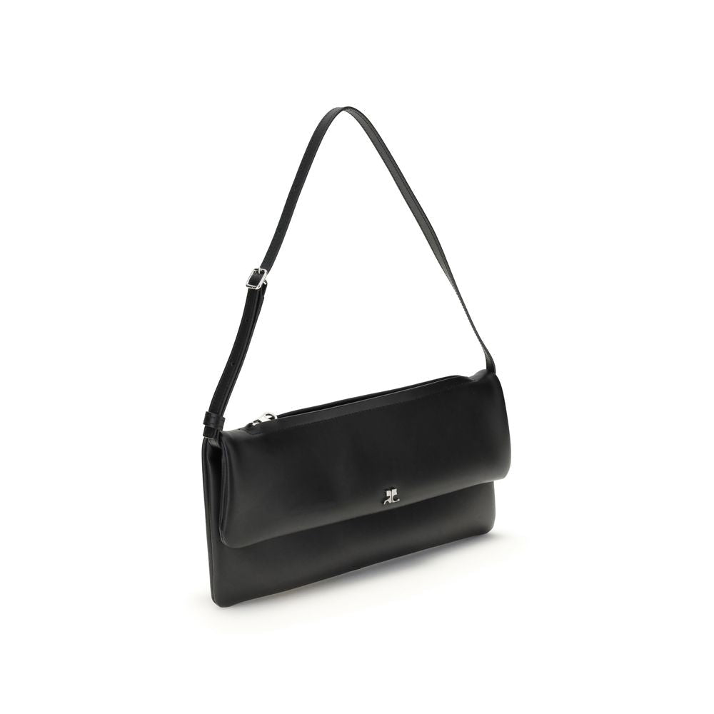 Black Calf Leather Bos Taurus Shoulder Bag - TIZZIL