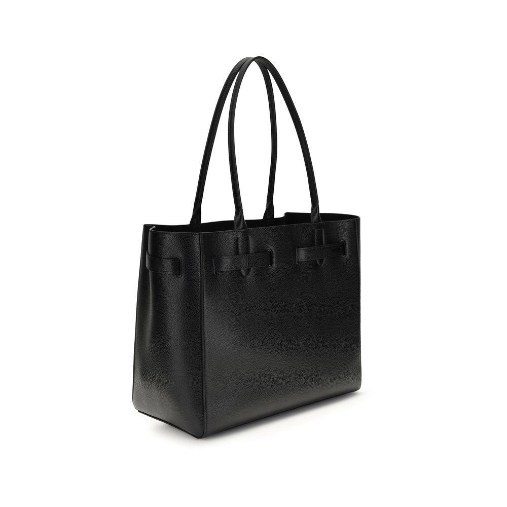 Black Calf Leather Bos Taurus Shoulder Bag - TIZZIL