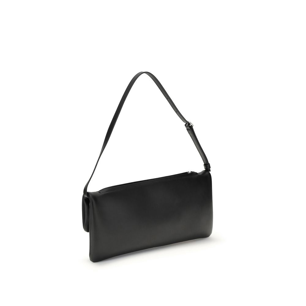 Black Calf Leather Bos Taurus Shoulder Bag - TIZZIL