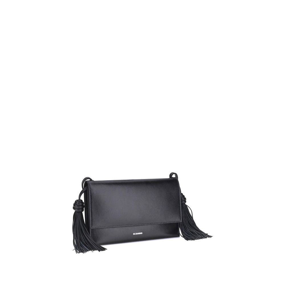 Black Calf Leather Bos Taurus Shoulder Bag - TIZZIL