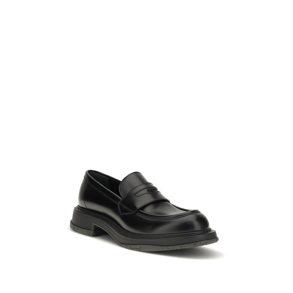 Black Calf Leather Bos Taurus Slip - On Loafers - TIZZIL