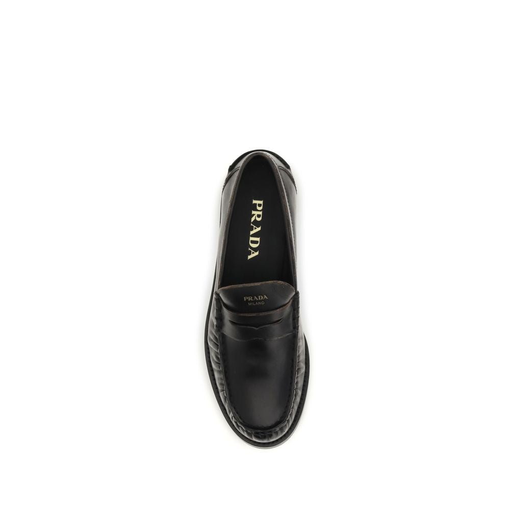 Black Calf Leather Bos Taurus Slip - On Loafers - TIZZIL