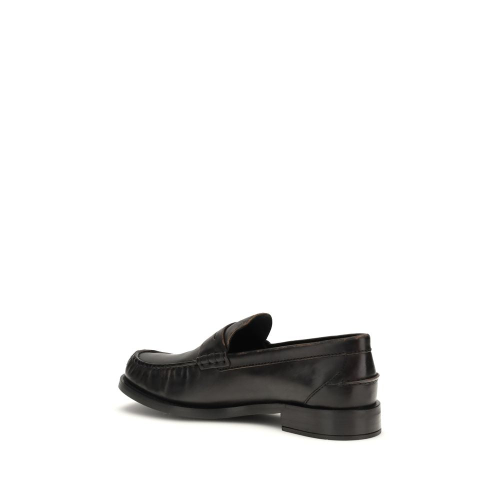Black Calf Leather Bos Taurus Slip - On Loafers - TIZZIL