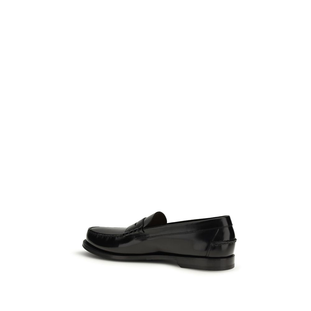 Black Calf Leather Bos Taurus Slip - On Loafers - TIZZIL