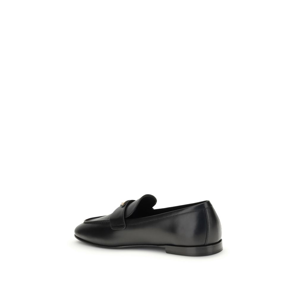 Black Calf Leather Bos Taurus Slip - On Loafers - TIZZIL
