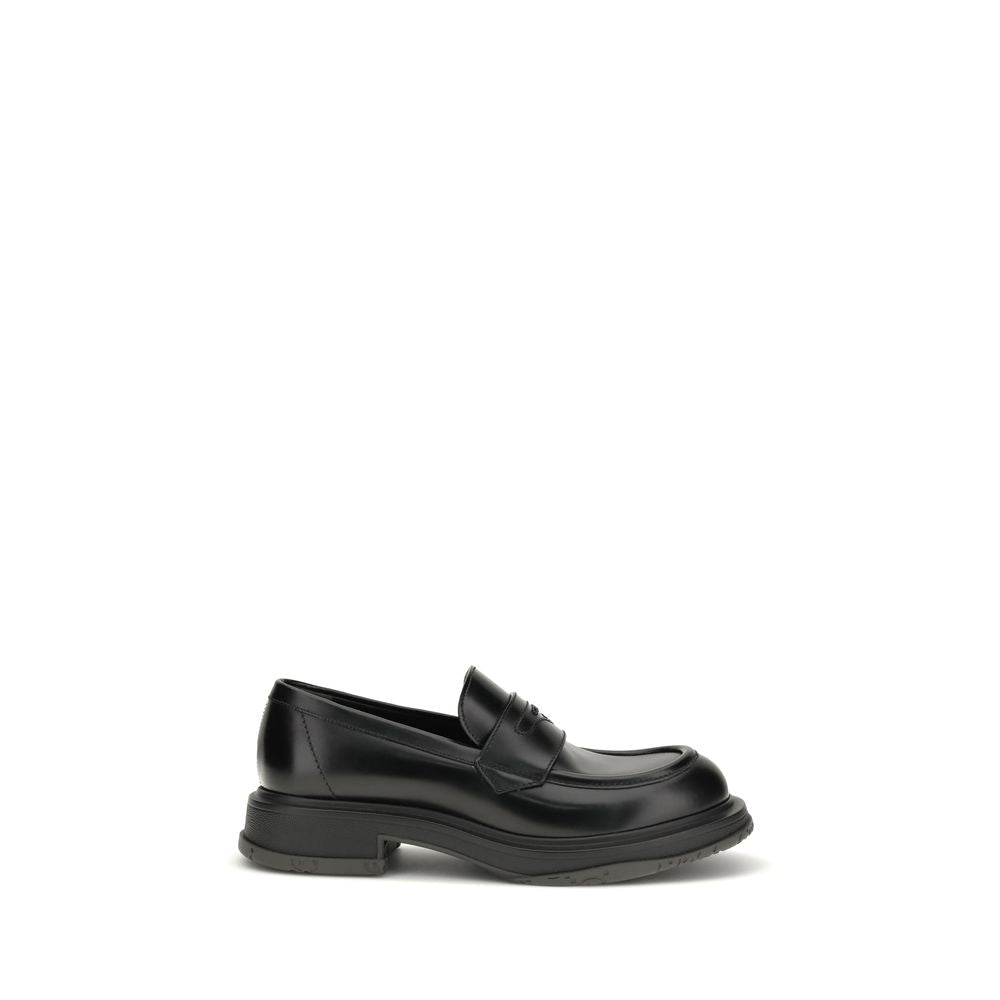 Black Calf Leather Bos Taurus Slip - On Loafers - TIZZIL