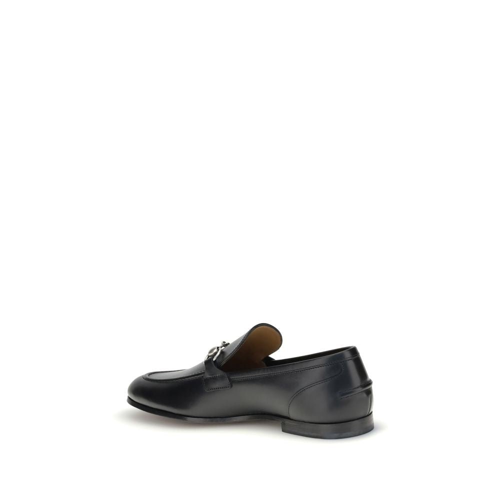 Black Calf Leather Bos Taurus Slip - On Loafers - TIZZIL