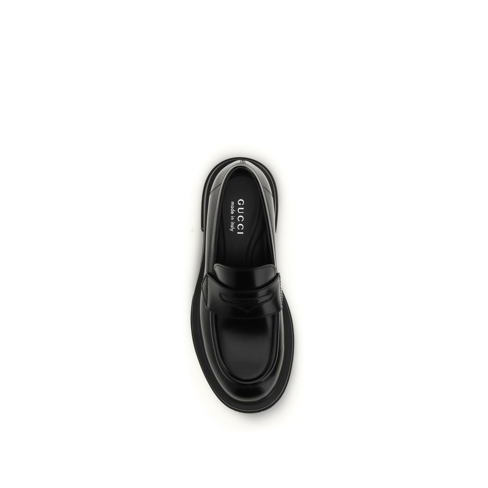 Black Calf Leather Bos Taurus Slip - On Loafers - TIZZIL
