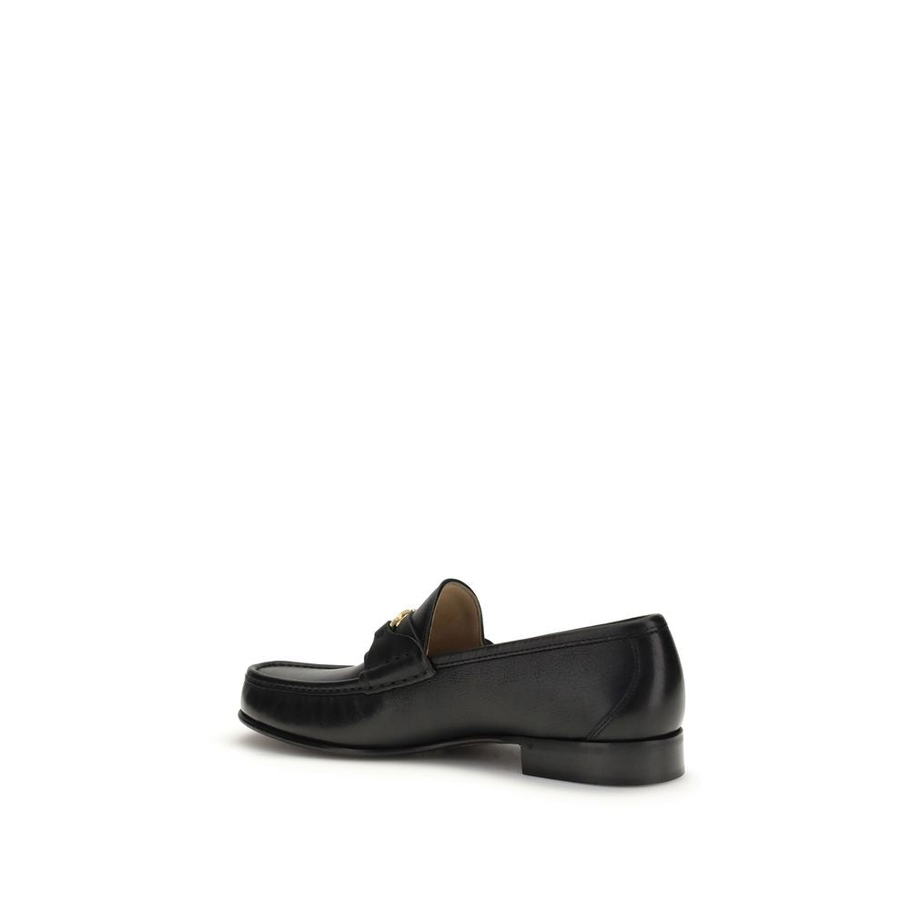 Black Calf Leather Bos Taurus Slip - On Loafers - TIZZIL