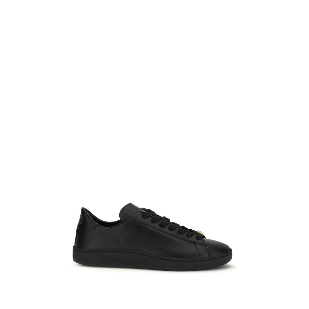 Black Calf Leather Bos Taurus Sneakers - TIZZIL