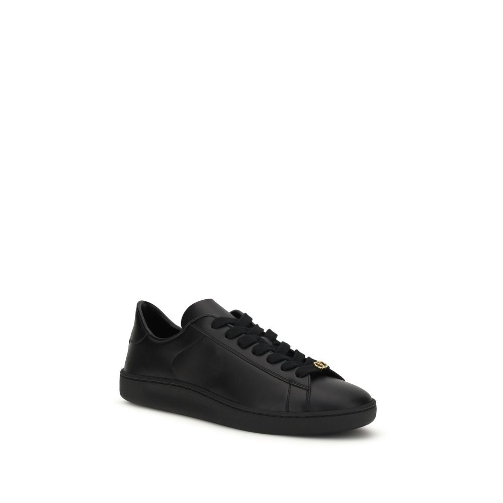 Black Calf Leather Bos Taurus Sneakers - TIZZIL