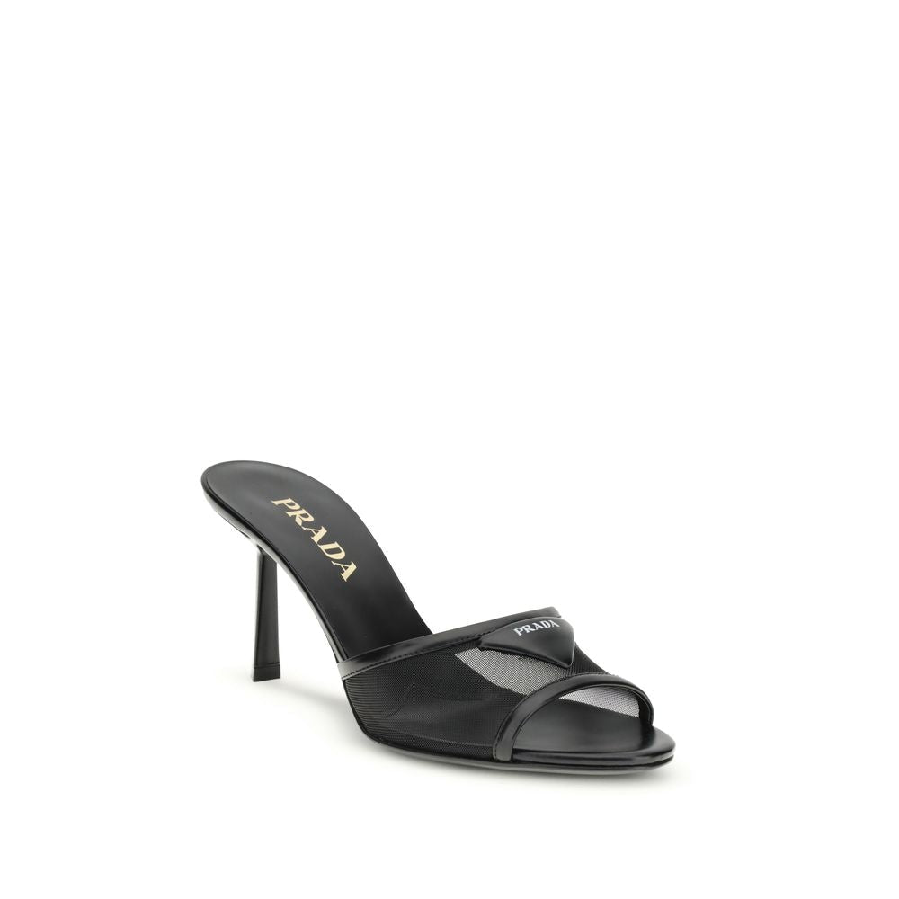 Black Calf Leather Bos Taurus Stiletto Heel Sandals - TIZZIL