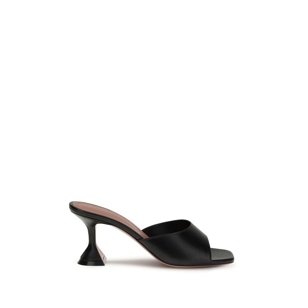 Black Calf Leather Bos Taurus Stiletto Heel Sandals - TIZZIL