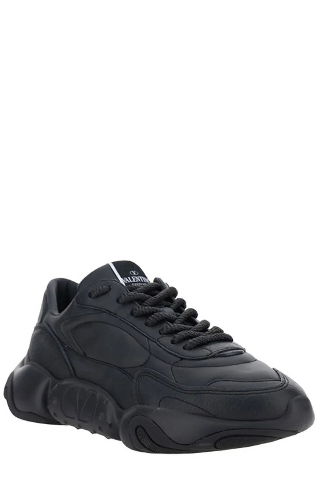 Black Calf Leather Garavani Sneakers - TIZZIL