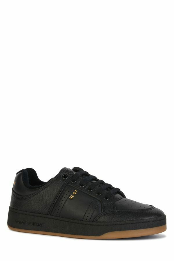 Black Calf Leather Low Top Sneakers - TIZZIL
