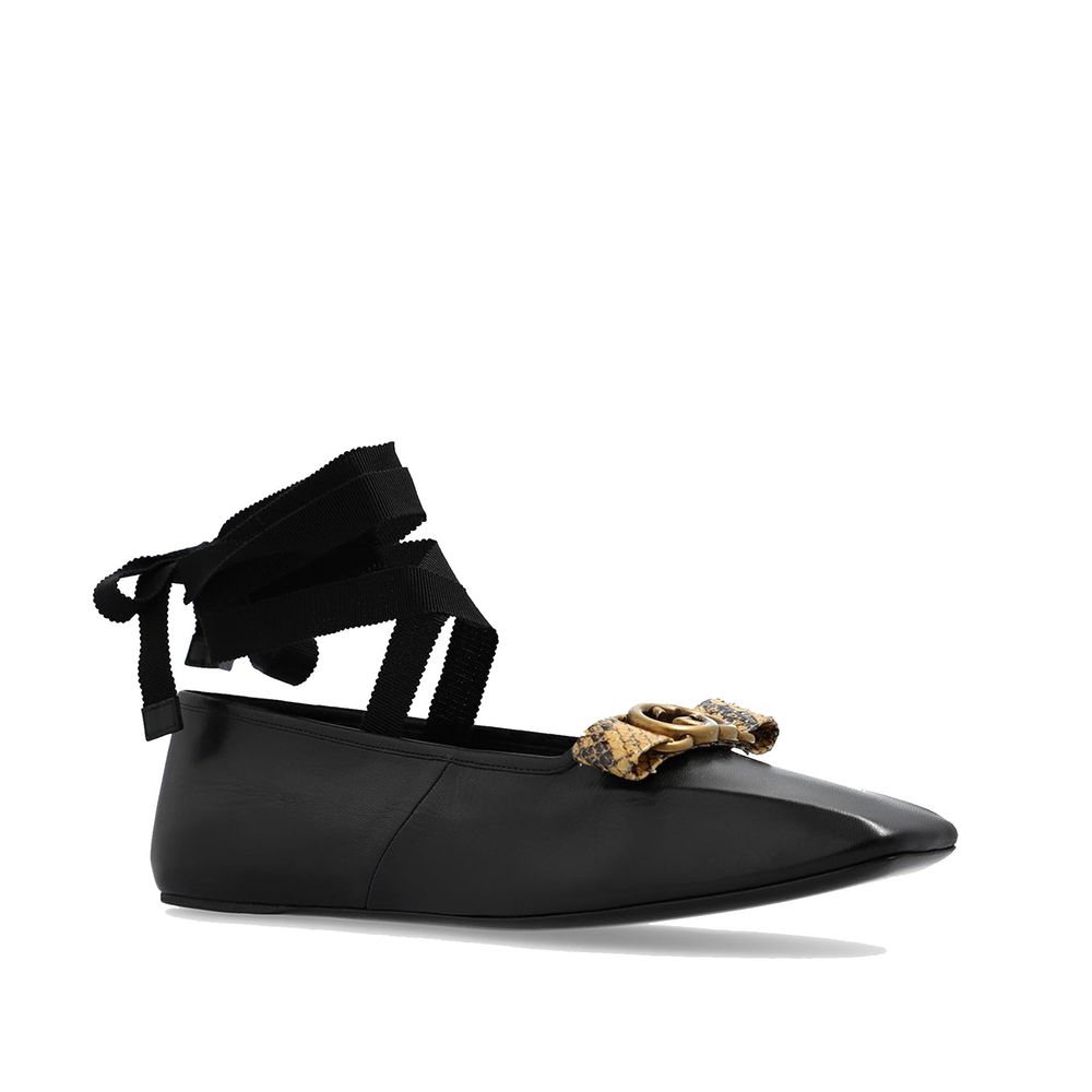 Black Calfskin Ballet Flats - TIZZIL