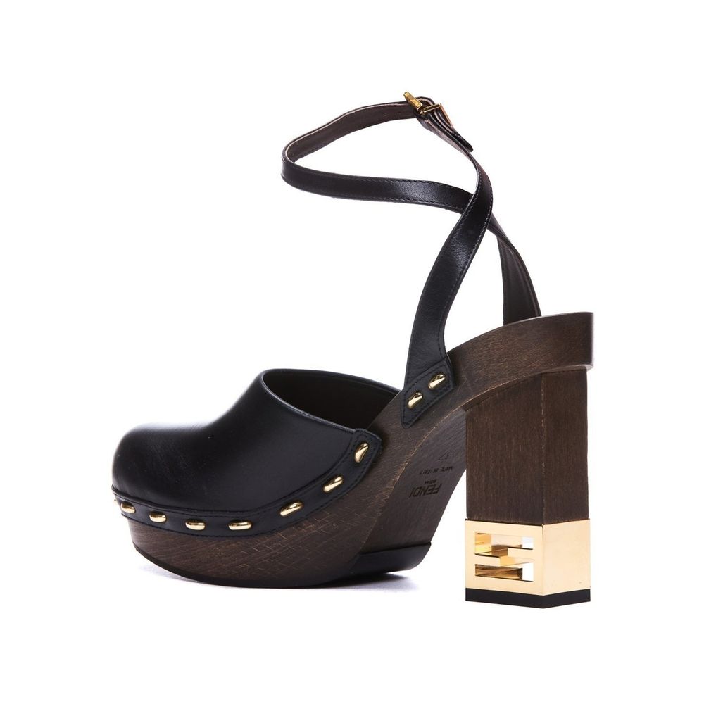 Black Calfskin Clogs - TIZZIL