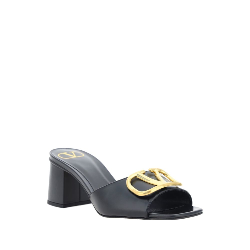 Black Calfskin Platform Sandals - TIZZIL