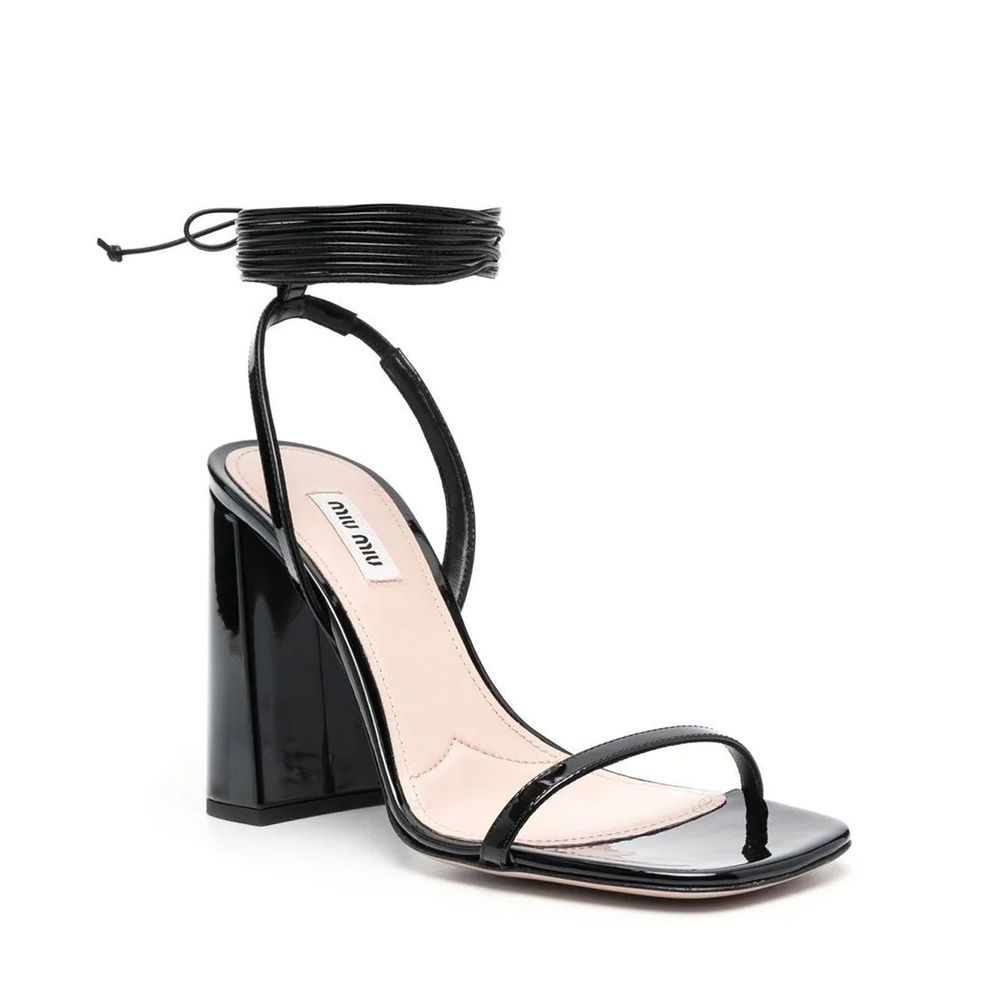 Black Calfskin Platform Sandals - TIZZIL