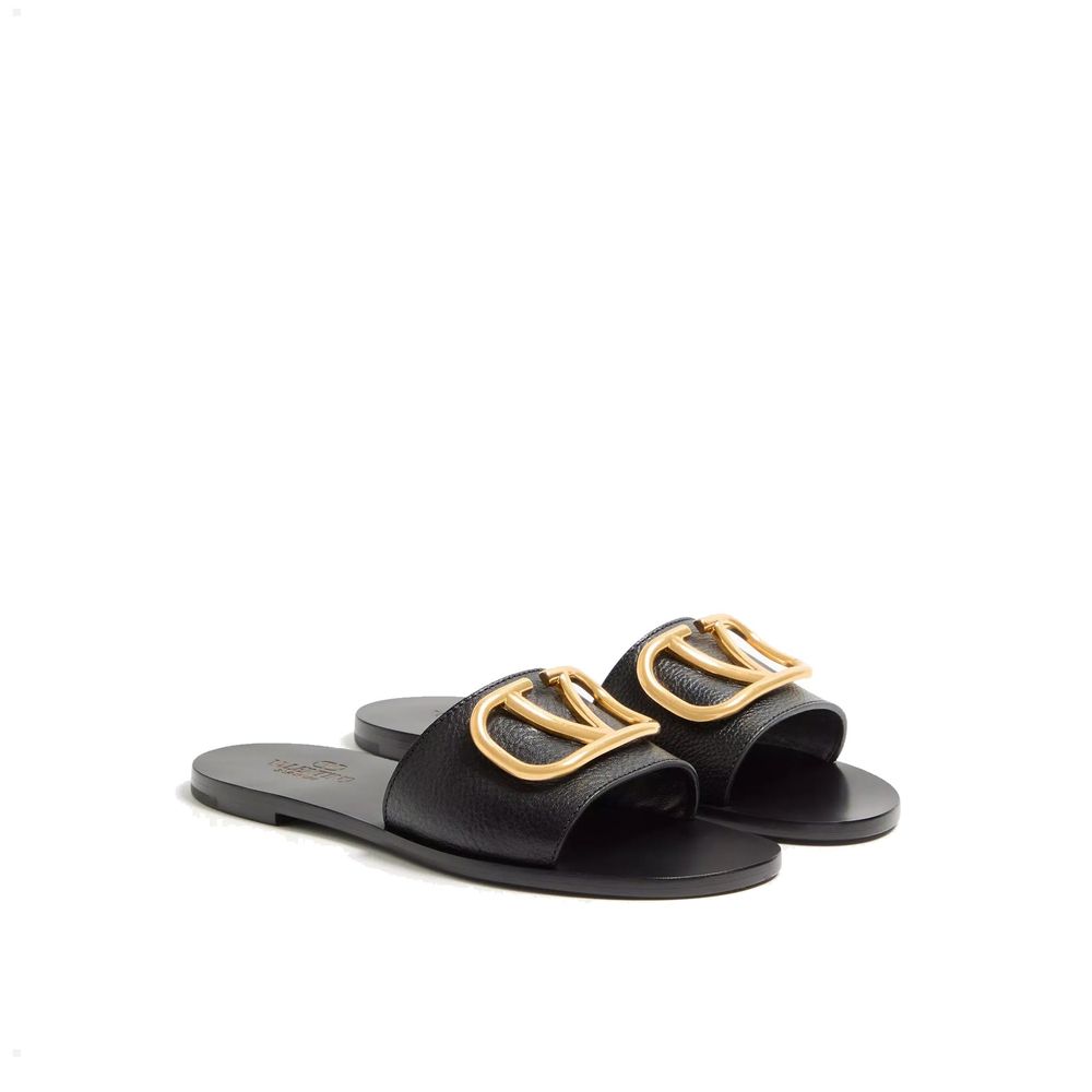 Black Calfskin Sandals - TIZZIL