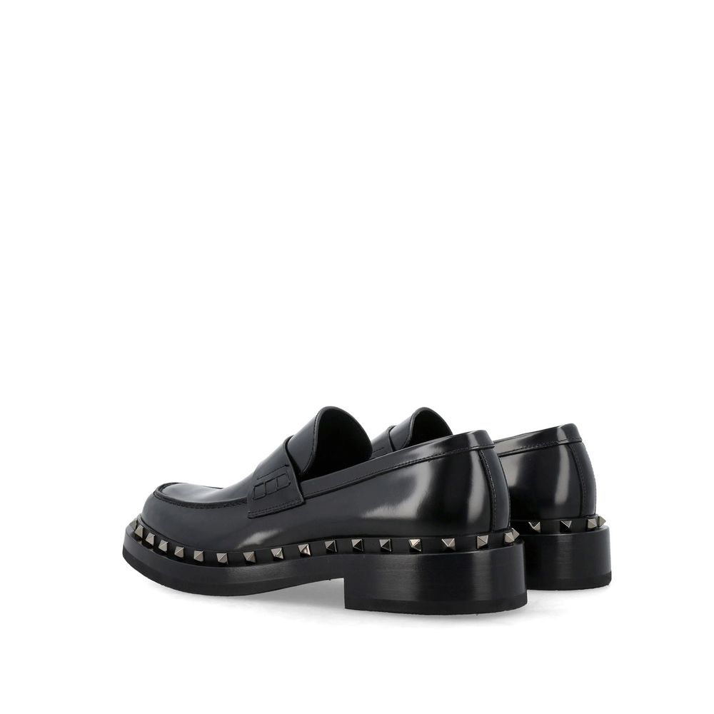 Black Calfskin Slip - On Loafers - TIZZIL