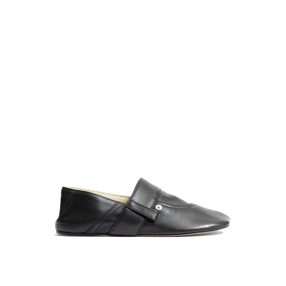 Black Calfskin Slippers - TIZZIL