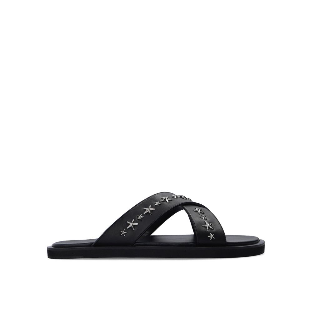 Black Calfskin Strap - On Sandals - TIZZIL
