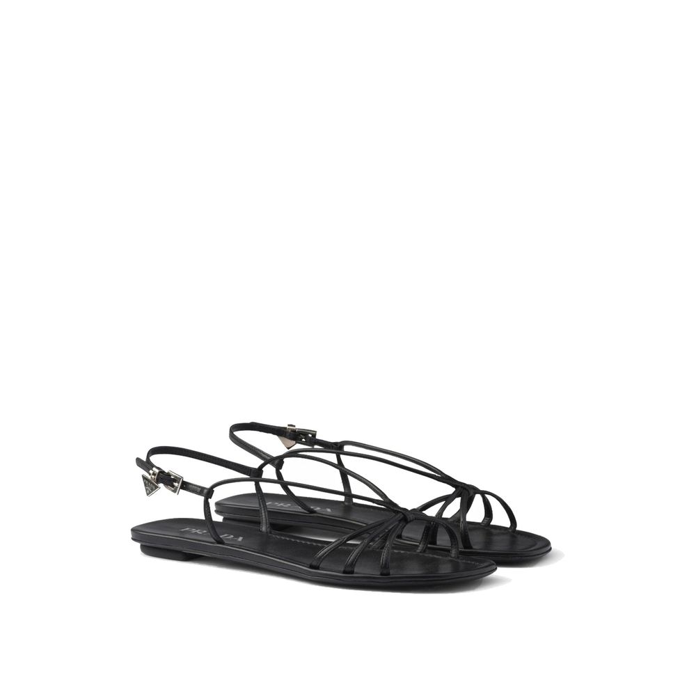 Black Calfskin Strap - On Sandals - TIZZIL
