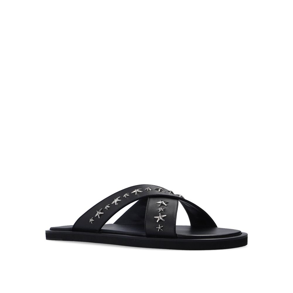 Black Calfskin Strap - On Sandals - TIZZIL