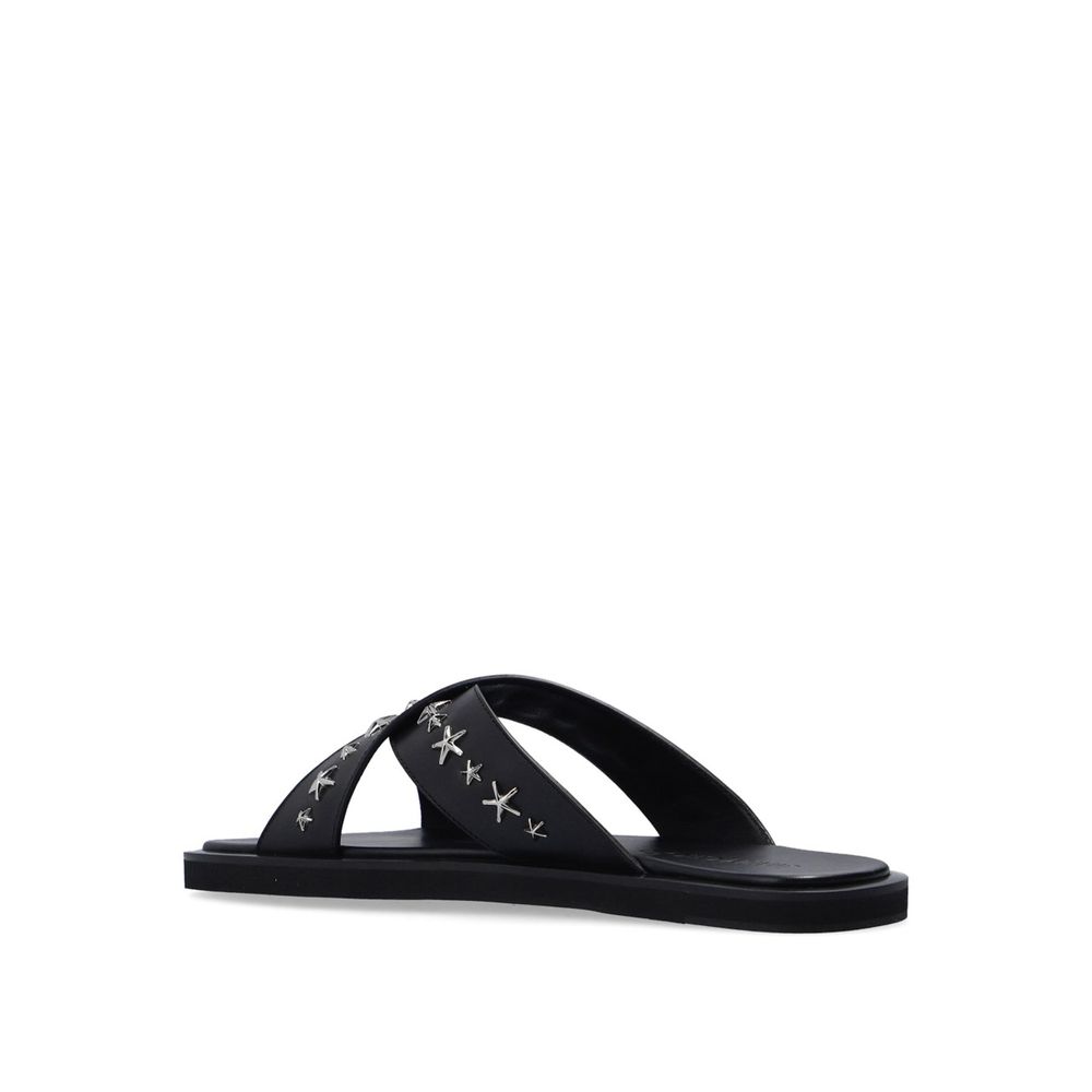 Black Calfskin Strap - On Sandals - TIZZIL