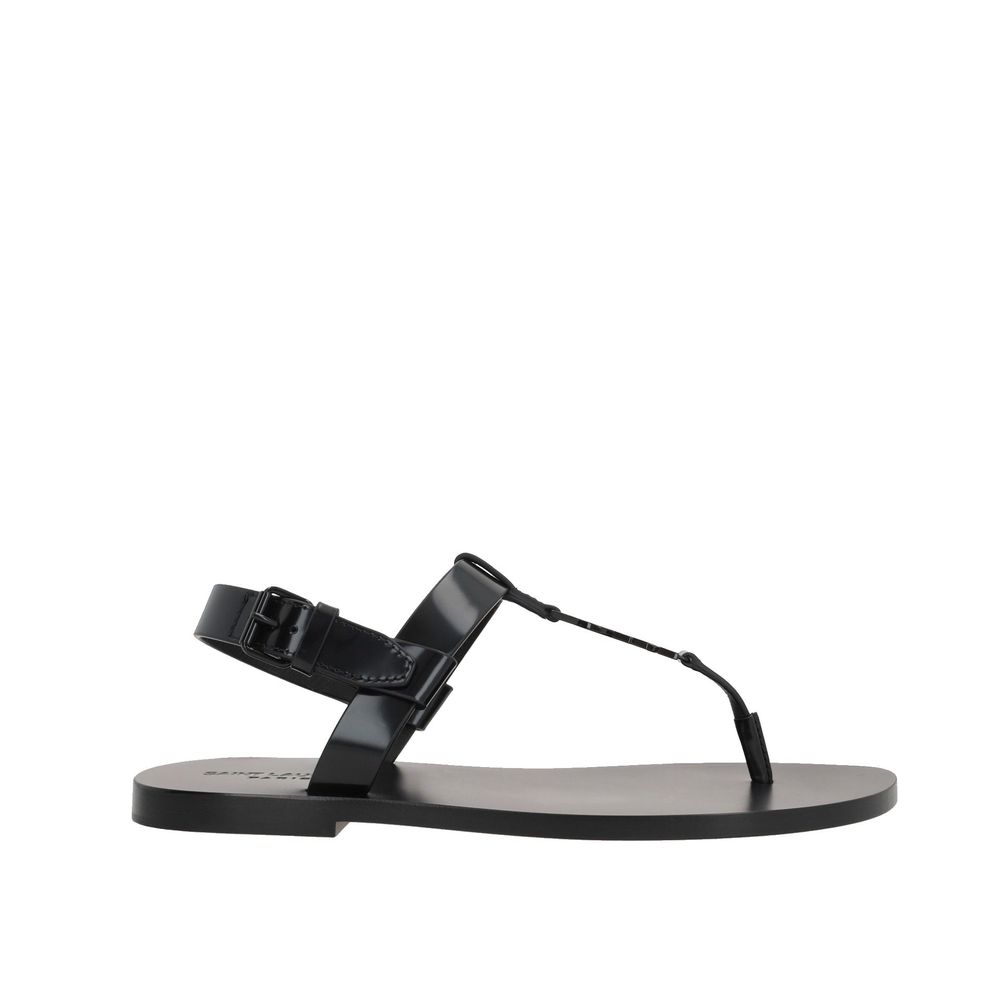 Black Calfskin Strap - On Sandals - TIZZIL