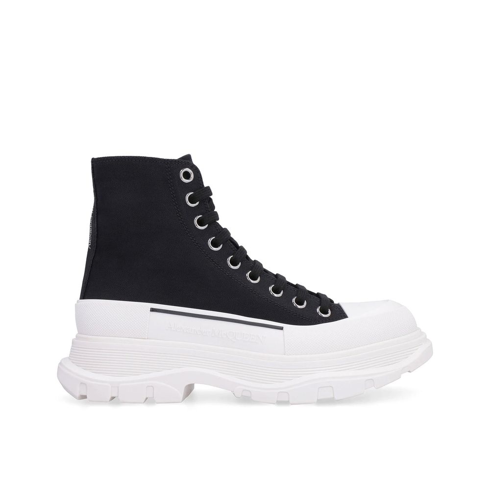 Black Canvas High Top Sneakers - TIZZIL