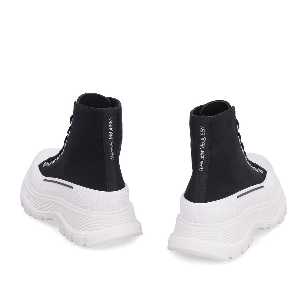 Black Canvas High Top Sneakers - TIZZIL