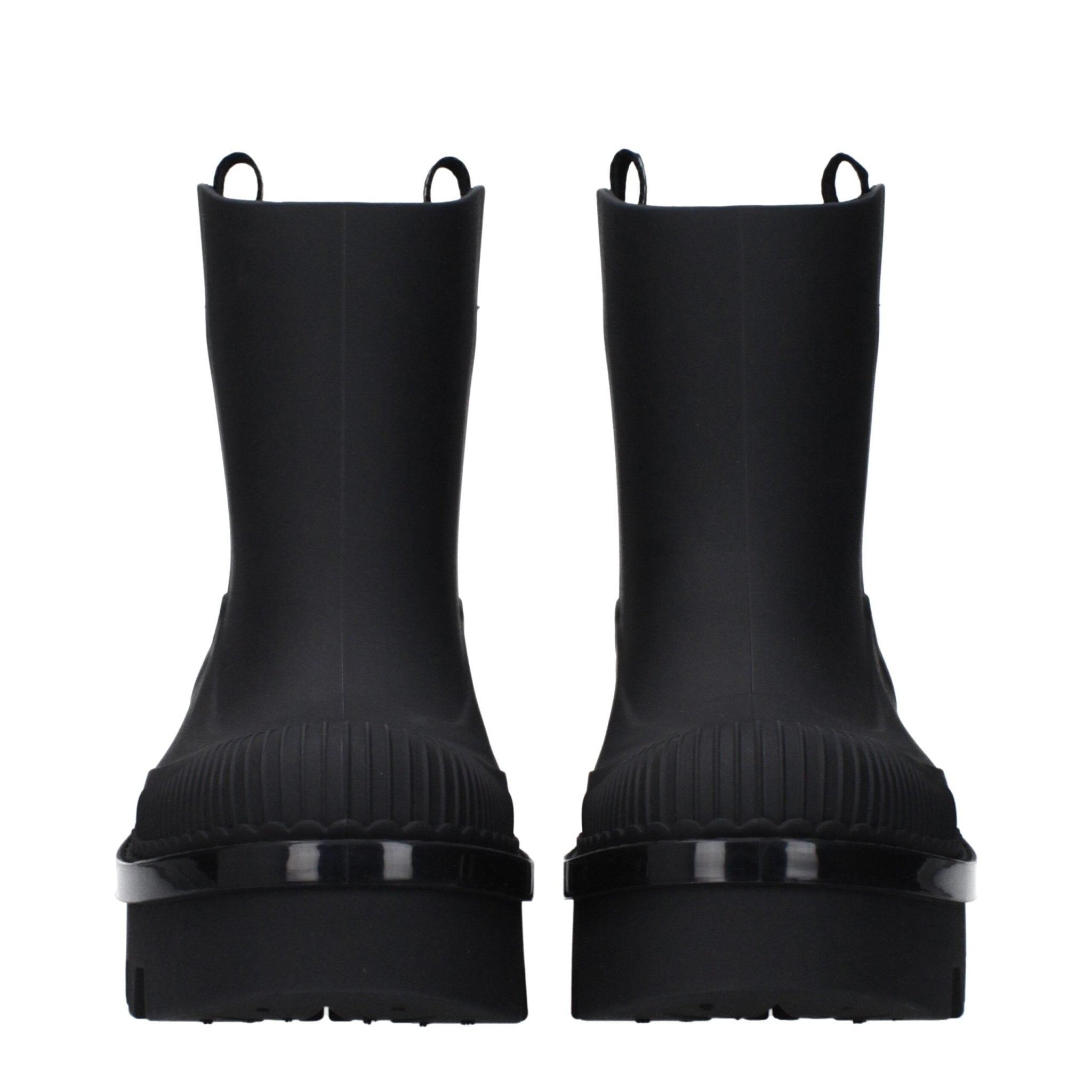 Black Cotton Ankle Boots - TIZZIL