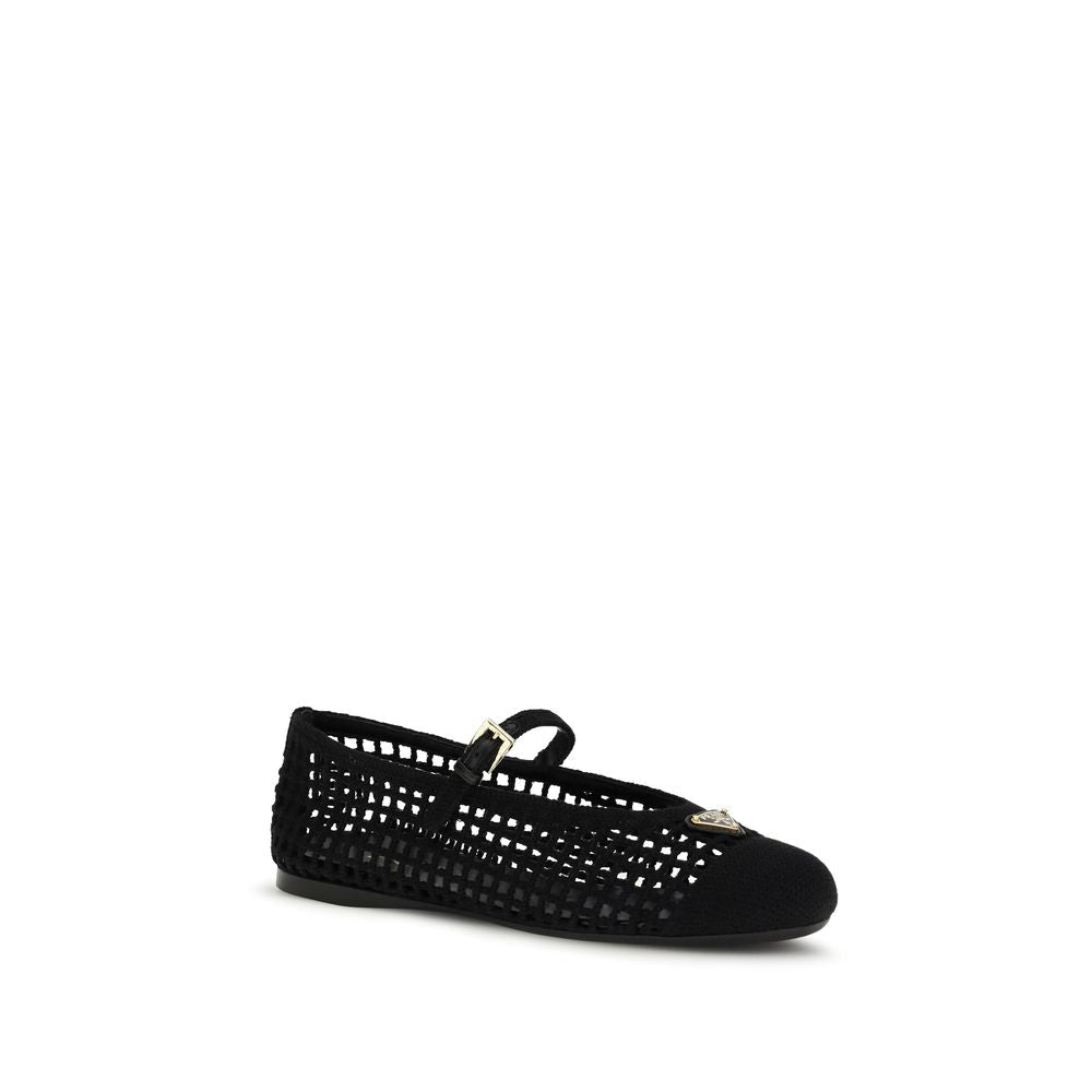 Black Cotton Ballet Flats - TIZZIL