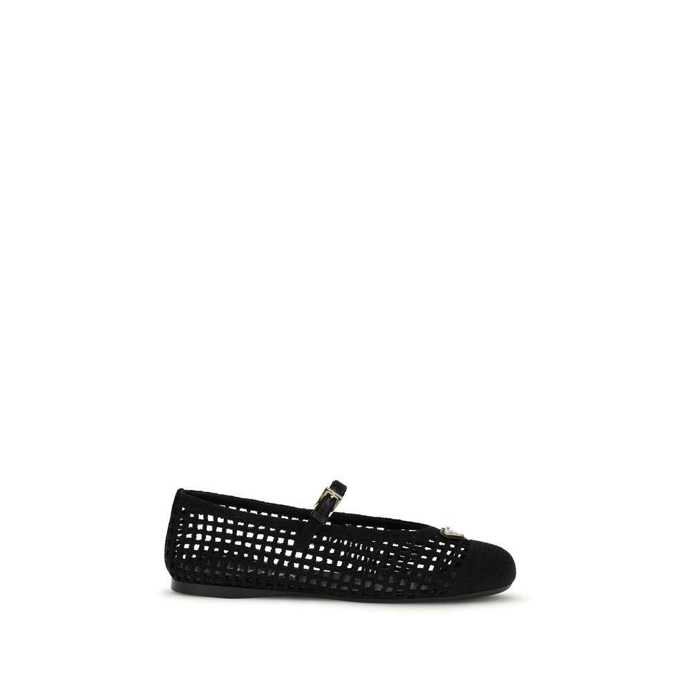 Black Cotton Ballet Flats - TIZZIL