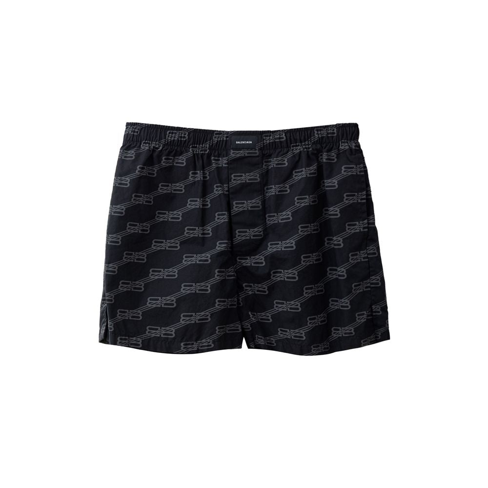 Black Cotton Bermuda Shorts - TIZZIL