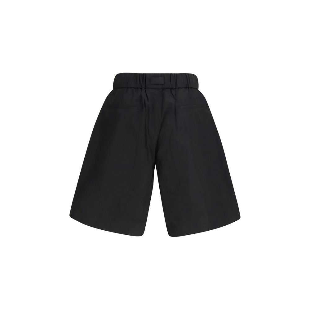 Black Cotton Bermuda Shorts - TIZZIL