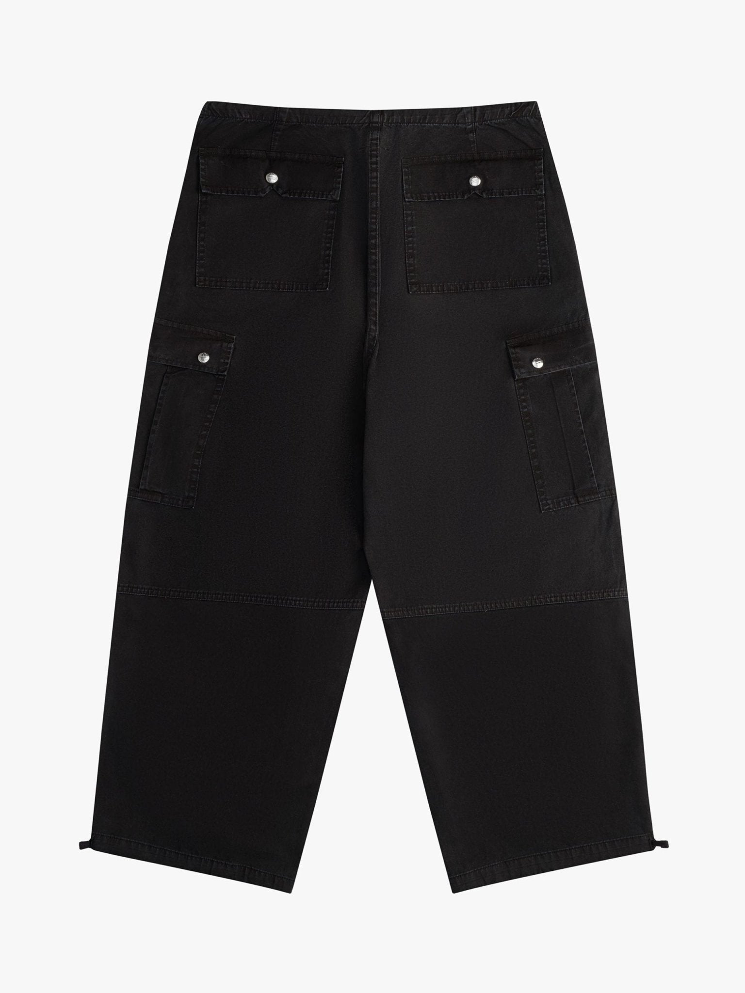 Black Cotton Cargo Pants - TIZZIL