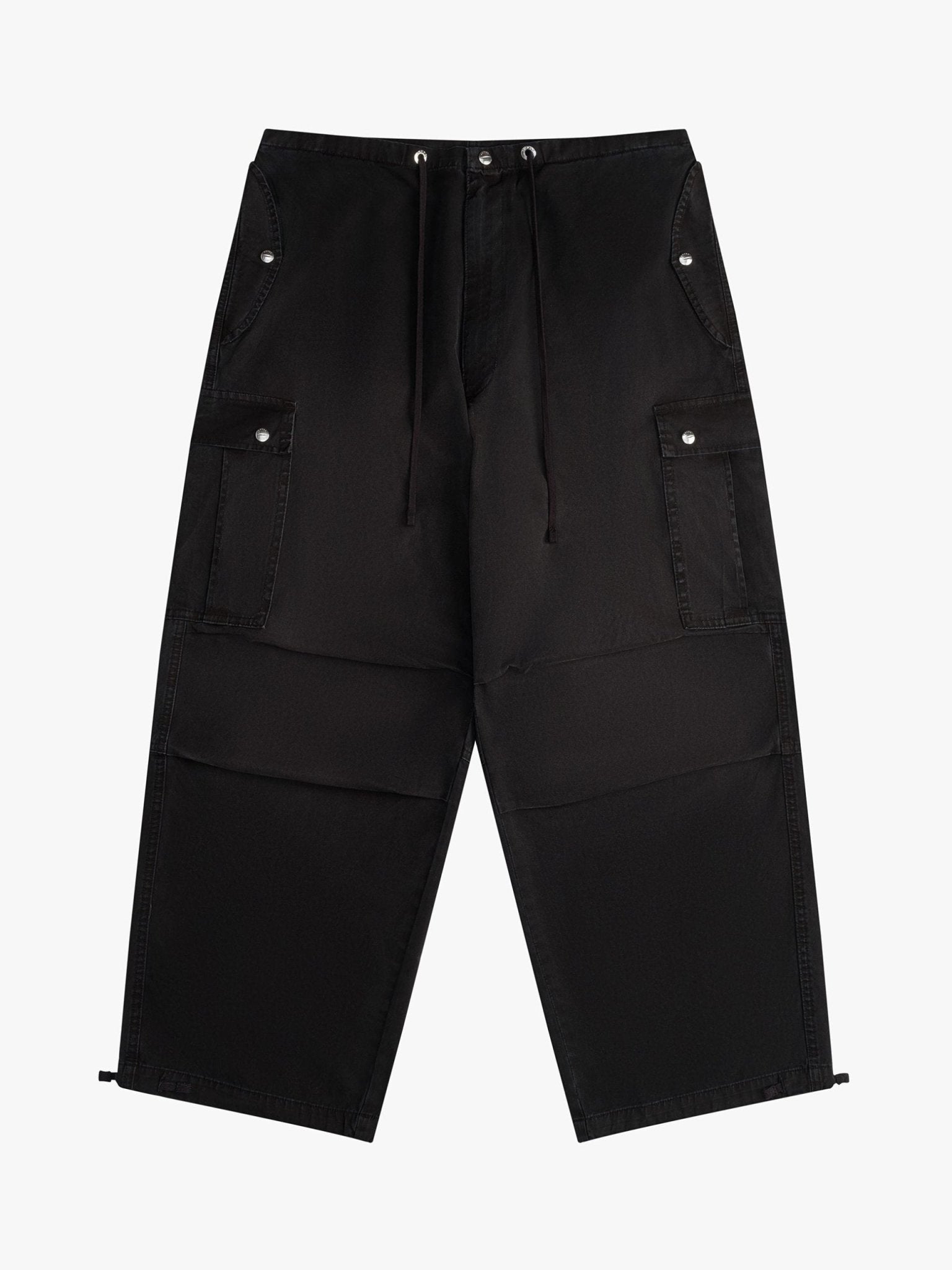 Black Cotton Cargo Pants - TIZZIL