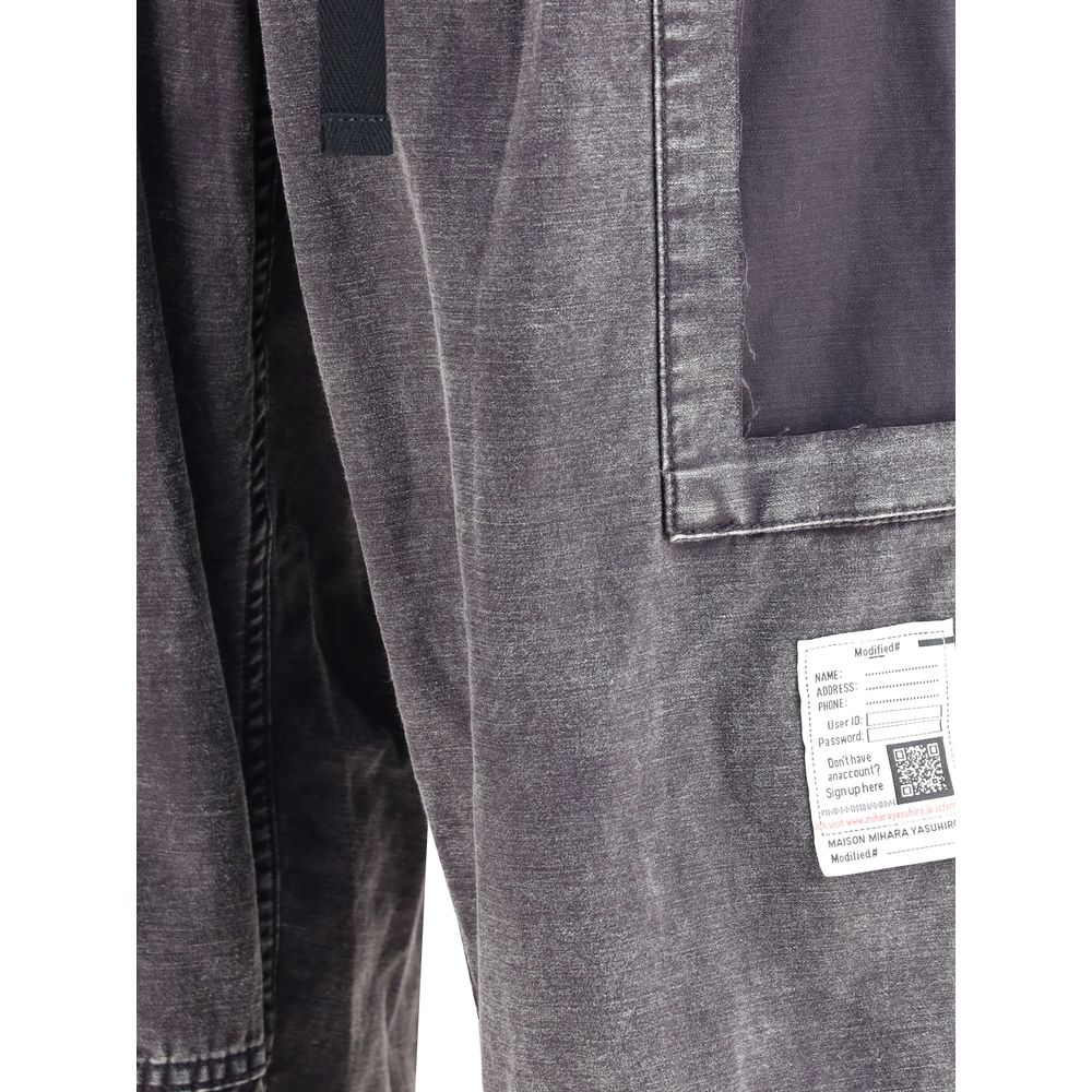 Black Cotton Cargo Pants - TIZZIL