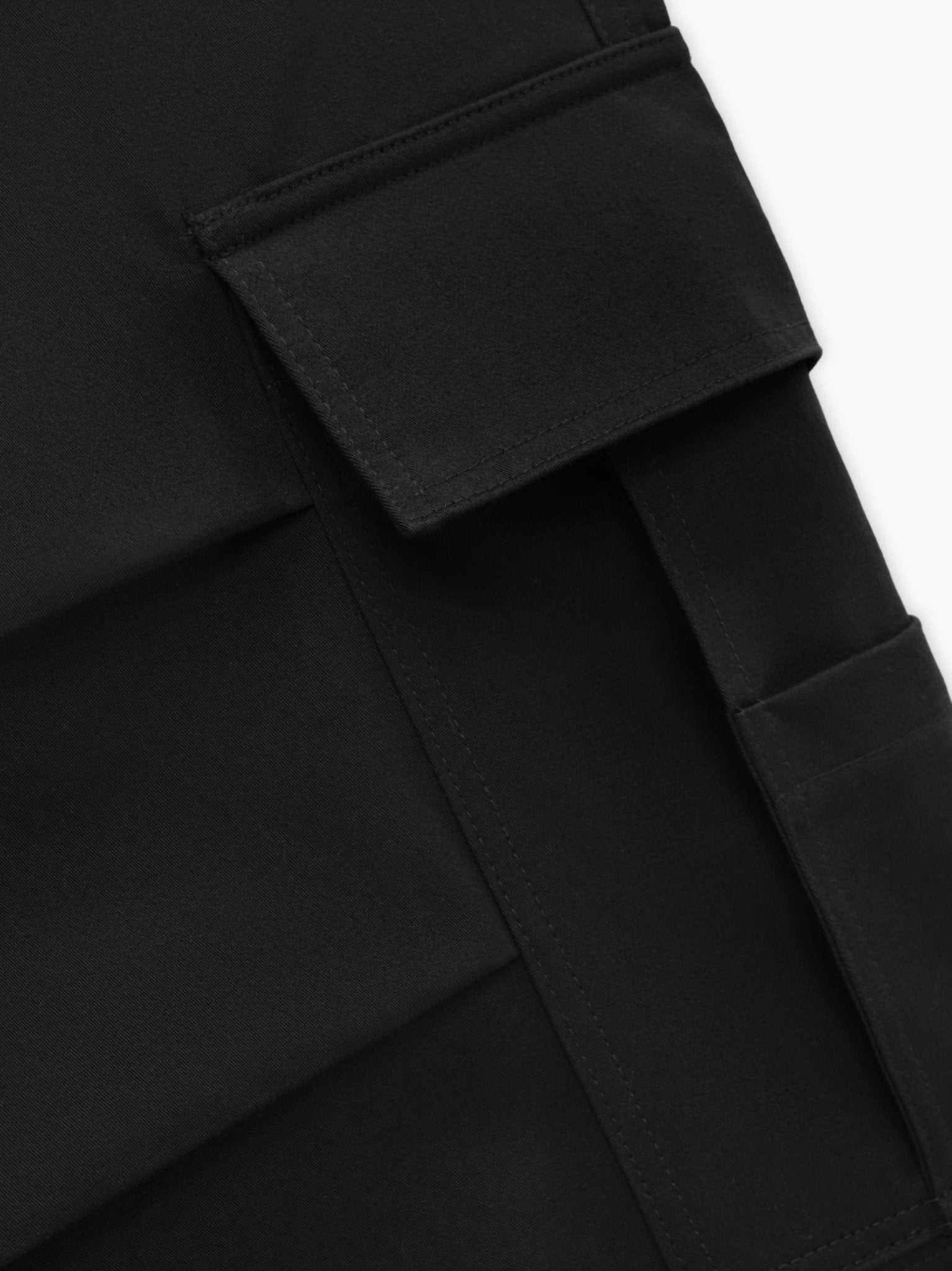 Black Cotton Cargo Pants - TIZZIL