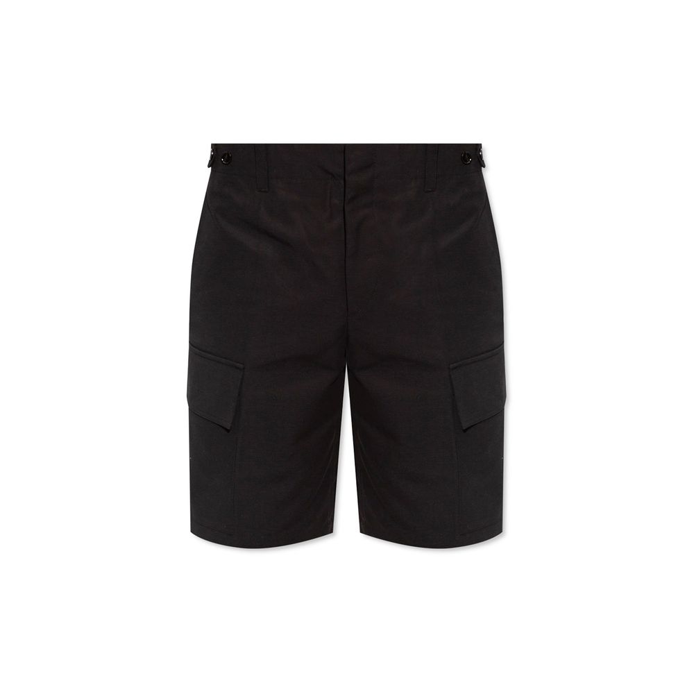 Black Cotton Cargo Shorts - TIZZIL