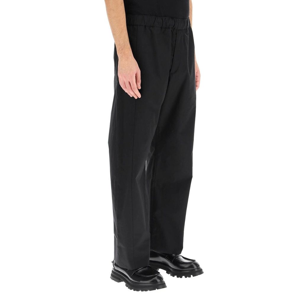 Black Cotton Casual Pants - TIZZIL